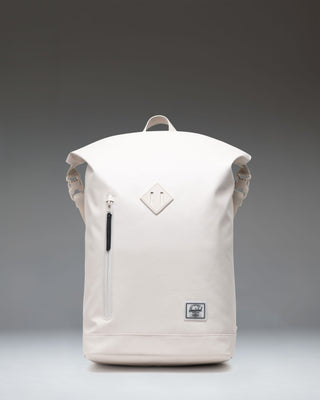 Herschel Supply Co. Roll Top Backpack in Moonbeam Tonal, showing the front view with adjustable straps and clean minimalist design.