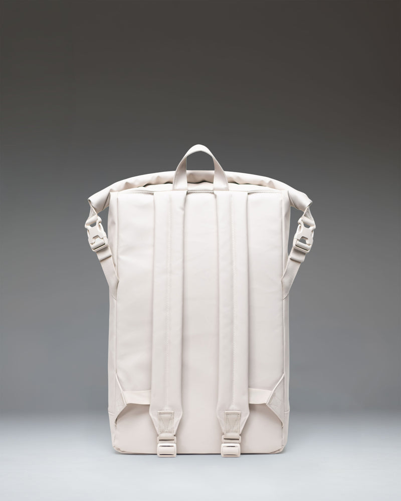 Herschel Supply Co. Weather Resistant Roll Top Backpack in Moonbeam Tonal, featuring a modern, minimalist design.
