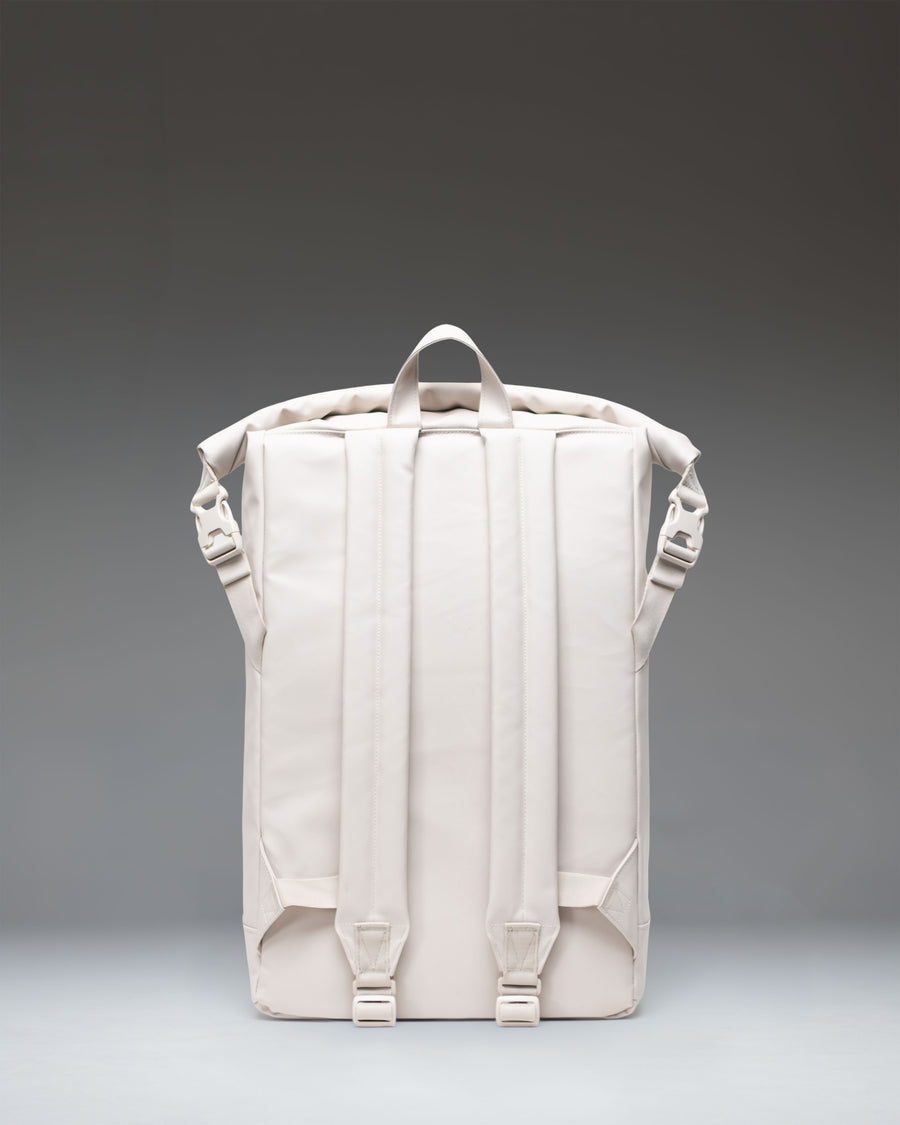 Herschel Supply Co. Weather Resistant Roll Top Backpack in Moonbeam Tonal, featuring a modern, minimalist design.