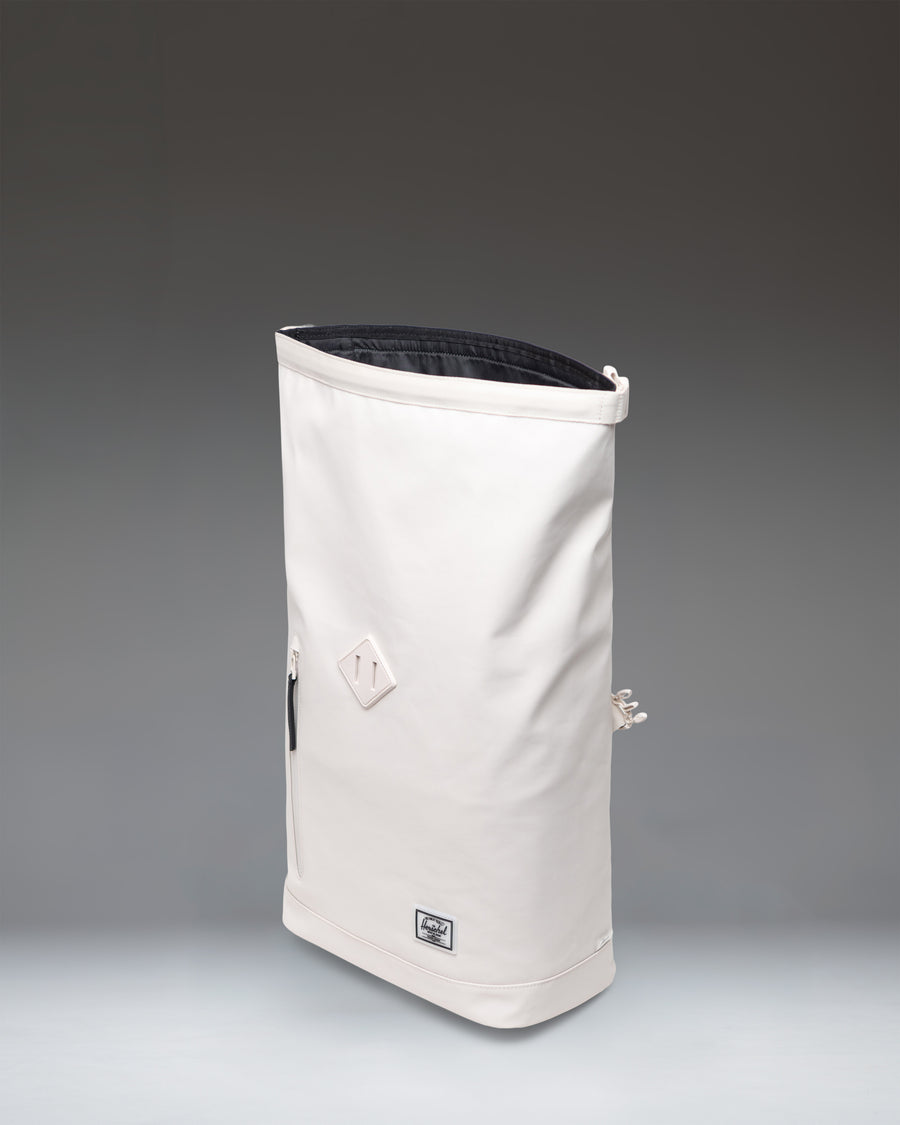 Herschel Supply Co. Weather Resistant Roll Top Backpack in Moonbeam Tonal, featuring a clean, minimalist design.