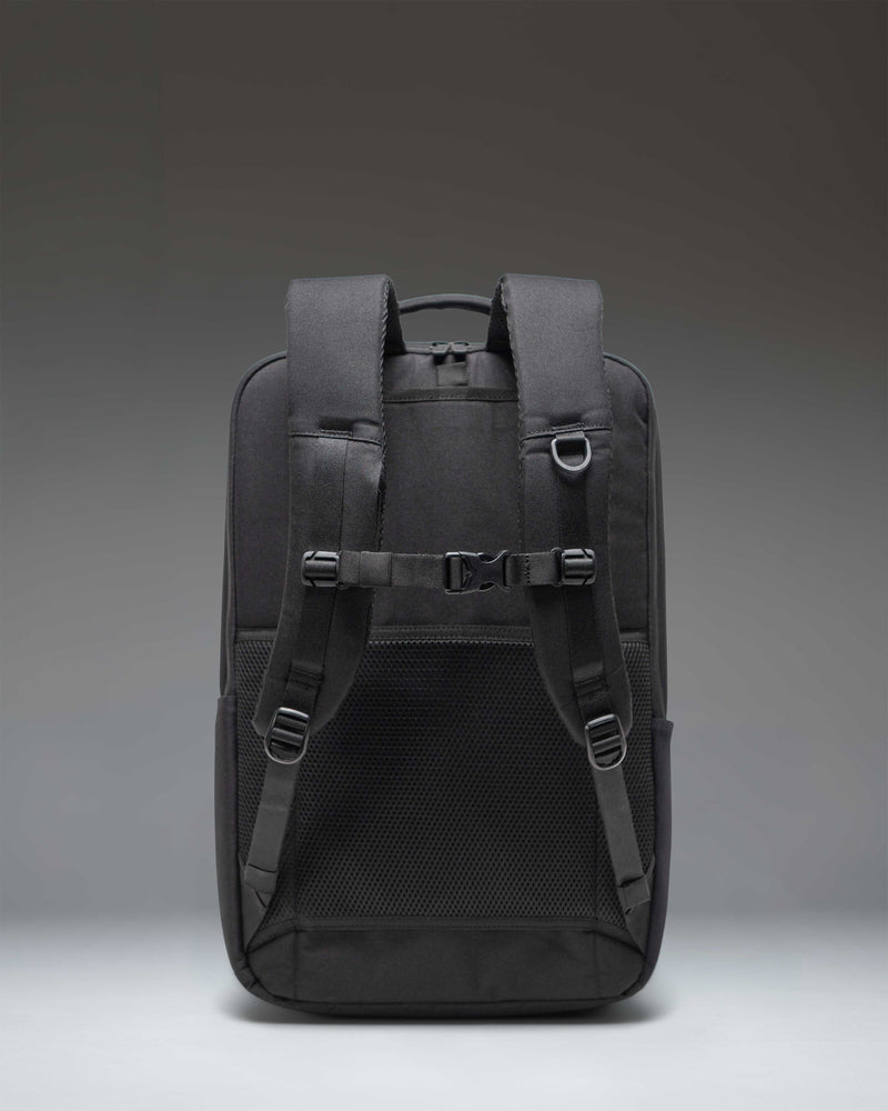 Herschel Supply Co. Kaslo Travel Backpack Tech in black, showing a sleek, professional everyday laptop backpack designed for tech organization.