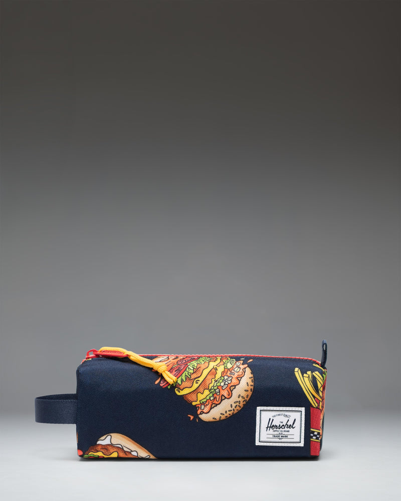 Herschel Supply Co. Settlement Pencil Case Little Herschel in navy blue and coral pink.