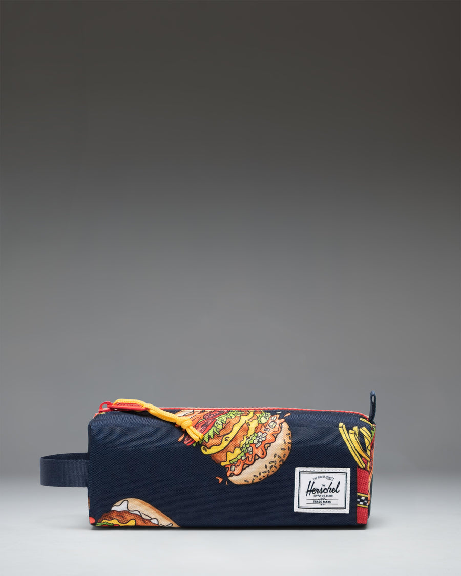 Herschel Supply Co. Settlement Pencil Case Little Herschel in navy blue and coral pink.