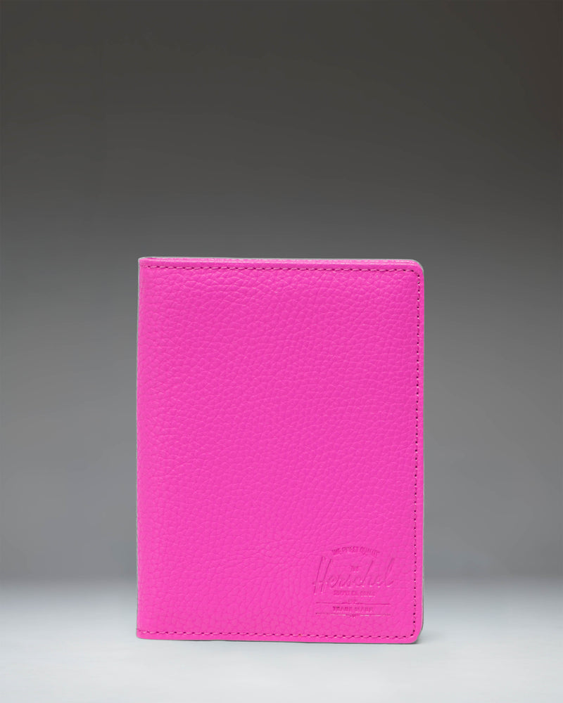 Herschel Supply Co. Raynor Passport Holder in vegan leather, Rose Violet pink.