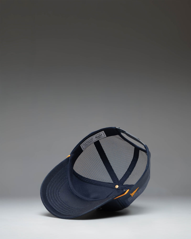 Herschel Supply Co. Marina Mesh Yachting Cap in Darkest Navy, featuring breathable mesh panels and an adjustable strap.