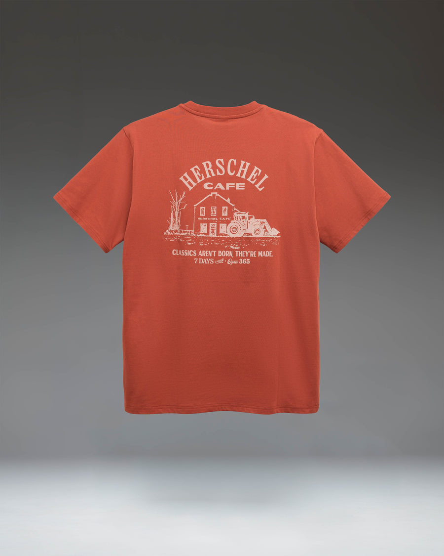 Herschel Supply Co. Cafe Tee Men's in Burnt Brick.