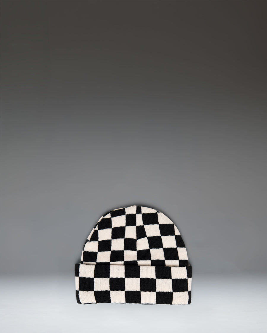 Herschel Supply Co Elmer Toddler Graphic Beanie (1-3 Years) in black and white Checkerboard print.