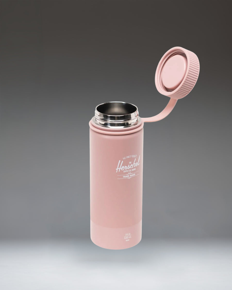 Herschel Supply Co. Insulated Water Bottle 18oz in Ash Rose with a gloss finish.