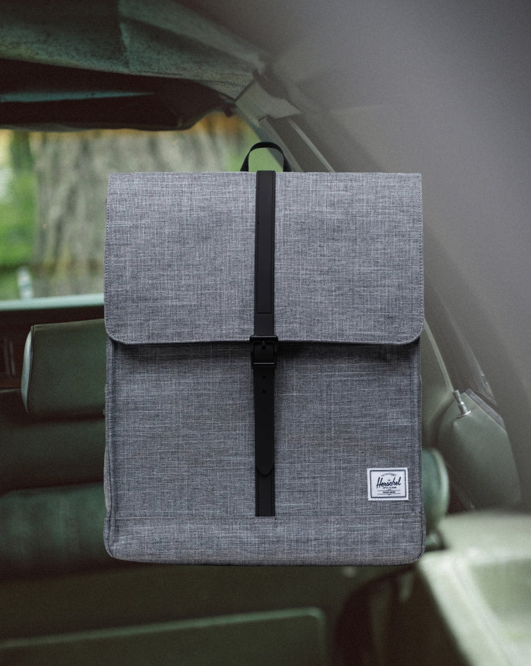 Herschel Supply Co. City Backpack in Raven Crosshatch grey.