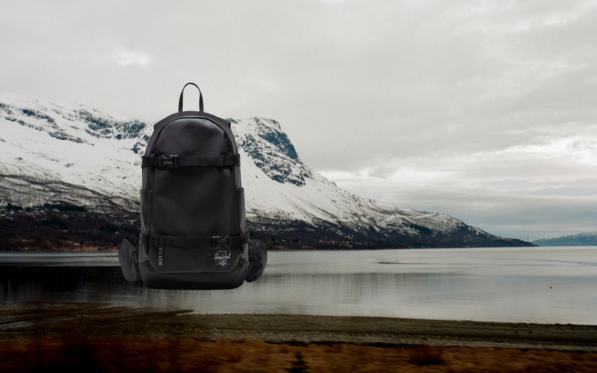 Herschel Supply Co All Season Resort Backpack 14L in Black, shown from a front-facing desktop view.