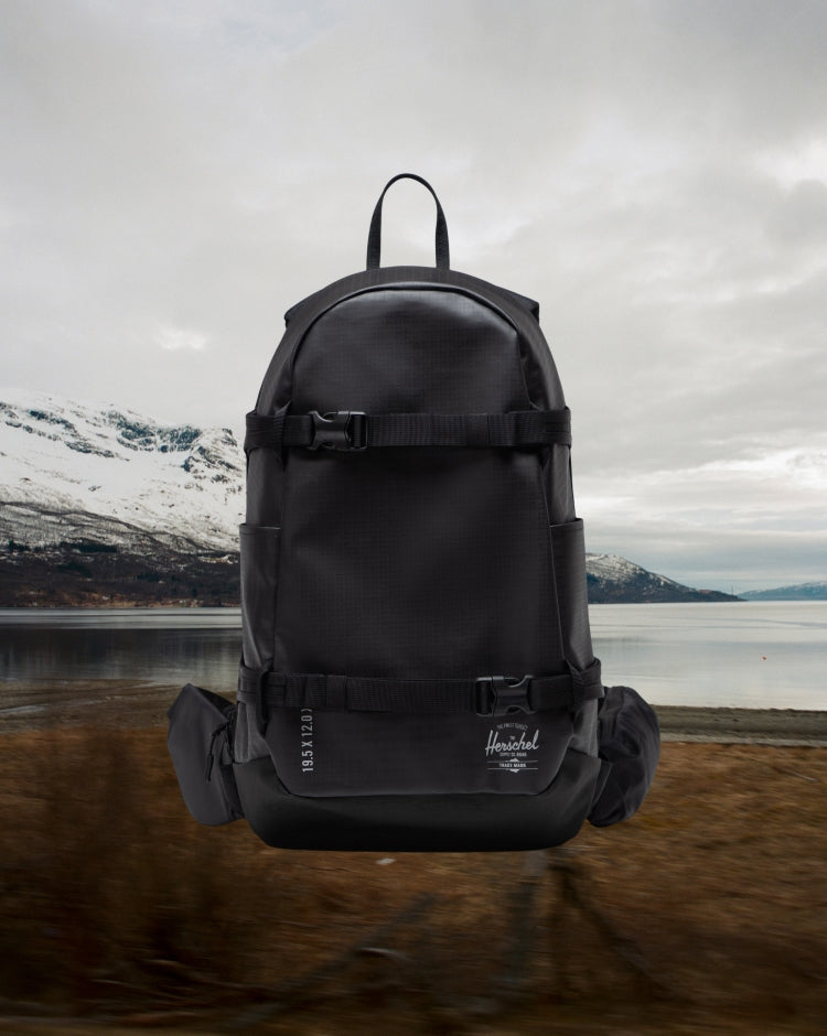 Herschel Supply Co. All Season Resort Backpack 14L in Black shown from the front on a mobile-optimized view.