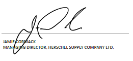 Signature de Jamie Cormack, Directeur général