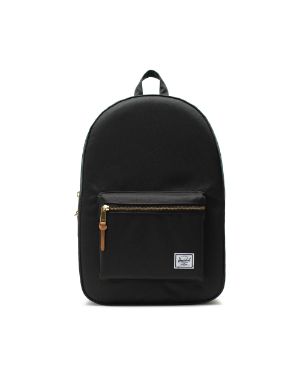 black backpack with gold zippers