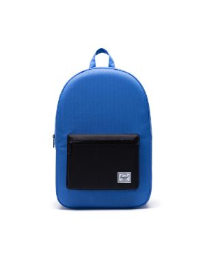 black and blue backpack