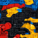 Étui à crayons de règlement LEGO® - 1L - Briques abstraites